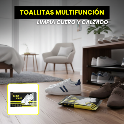 Toallitas limpiadoras para calzado y cuero