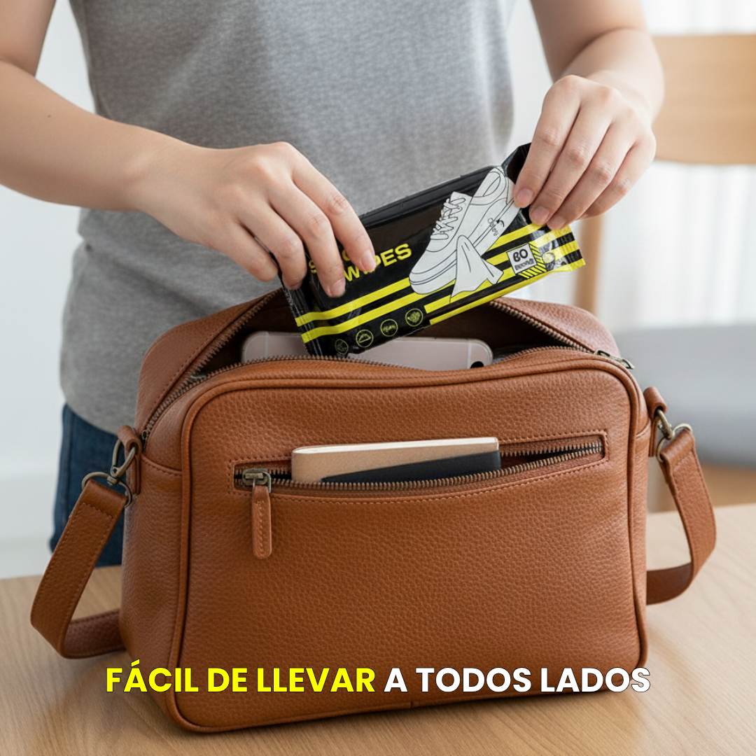 Toallitas limpiadoras para calzado y cuero